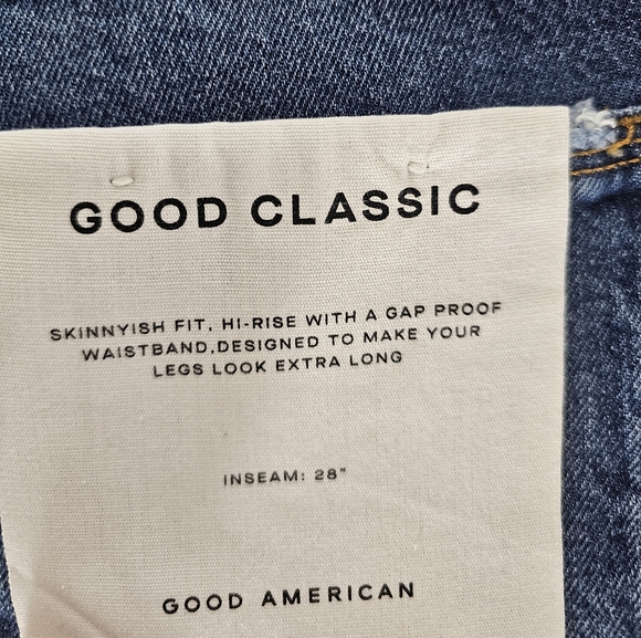 Good American Good Classic Blue Skinnyish Fit Jeans 26 NWT - Picture 5 of 8